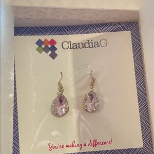 Rose Teardrop Crystal Dangle Earrings